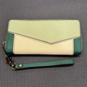 Botkier wristlet clutch zip-around leather wallet
